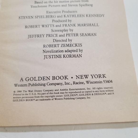 Vintage 1988 Who Framed Roger Rabbit A Golden Book Movie Novelization - Picture 2 of 10